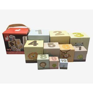 Janod Square Stacking Pyramid Juratoys  Counting Blocks 2012 France for 12-36 M